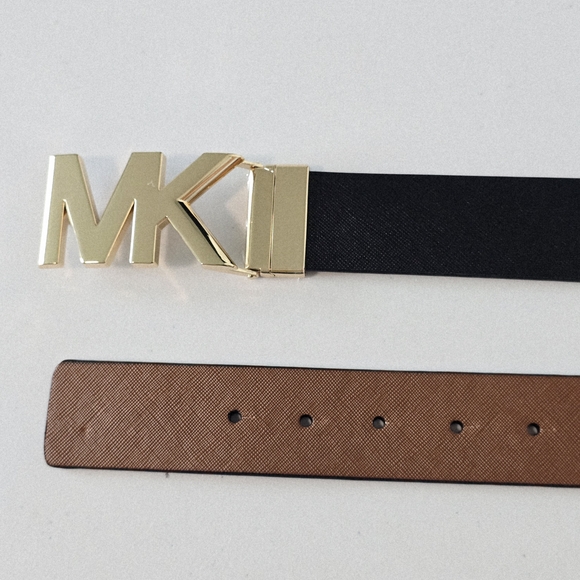MICHAEL Michael Kors Reversible Leather Belt Womens S Black NWT - Picture 4 of 5